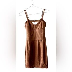 LIU Jo Milano brown mini dress size 40- M corset back zipper bustier